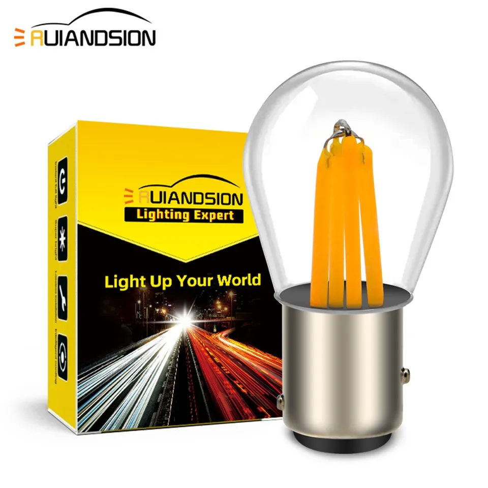 Ruiandsion Bay15d 1157 led replacement lighting bulb 12V Yellow Supplier