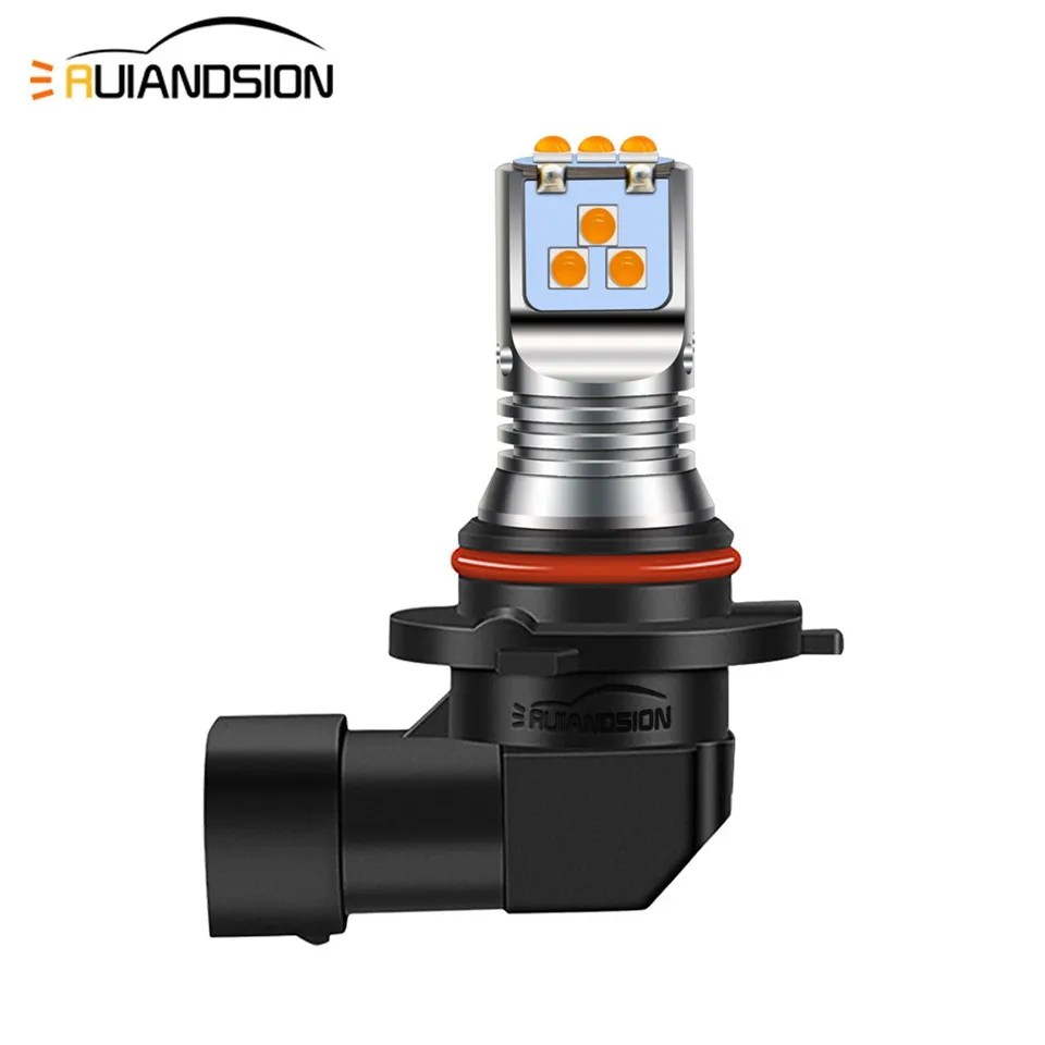 Ruiandsion Hot For Sale Hb4 9006 Led Fog Light Bulb Yellow 12V 24V