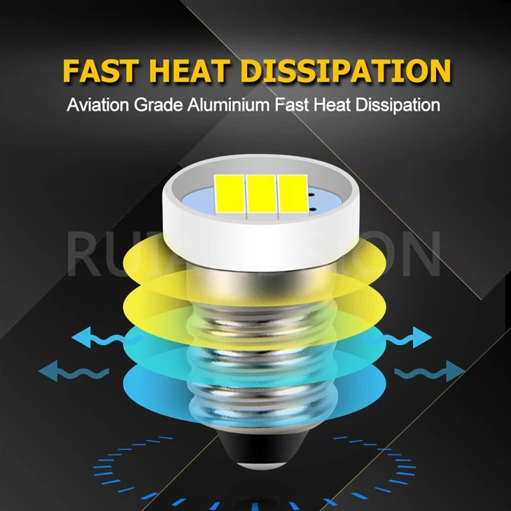 Ruiandsion E10 Miniature Screw Bulbs Flashlights Torch Bike Lights 12V 24V White Warm White